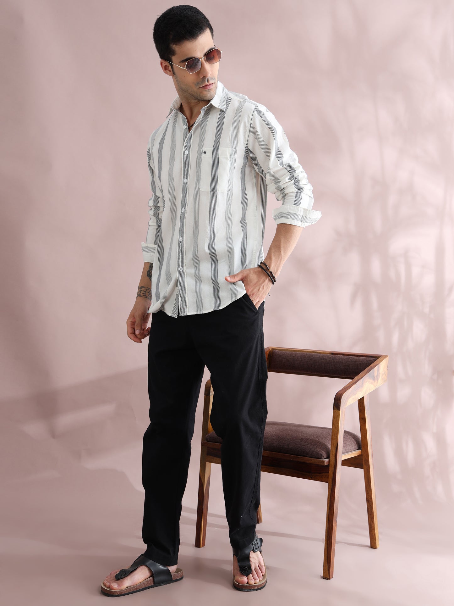 Men's Classic Striped Cotton Shirt