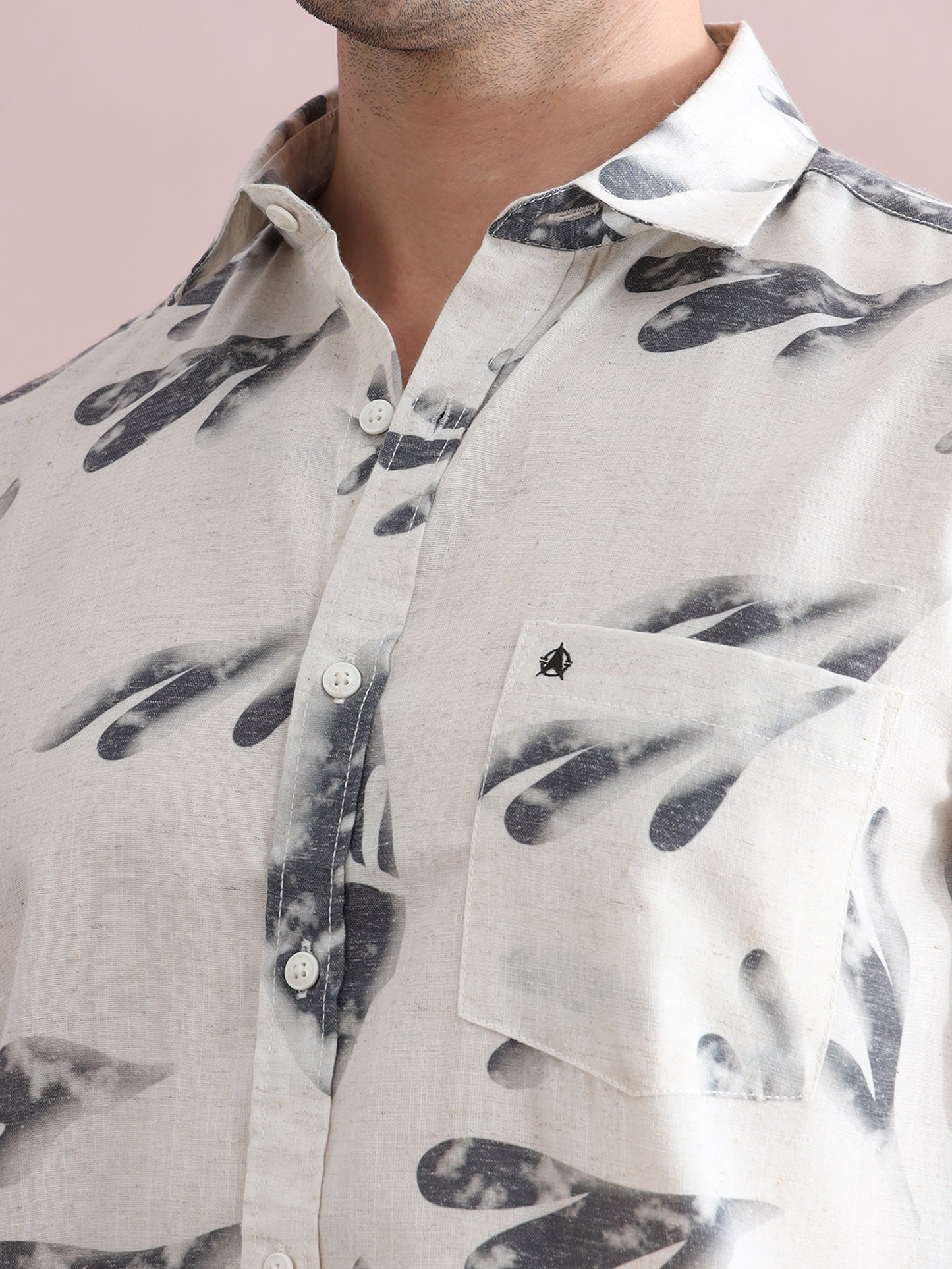 Men's Casual Printed Cuban Collar Shirt